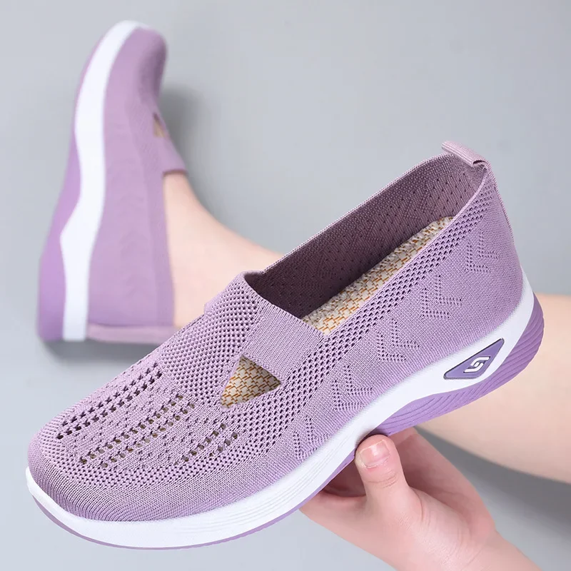 Women'S Shoes - 女性のための通気性のあるフラットシューズ,カジュアルファッション,ソフトソール,快適さ,夏,2022