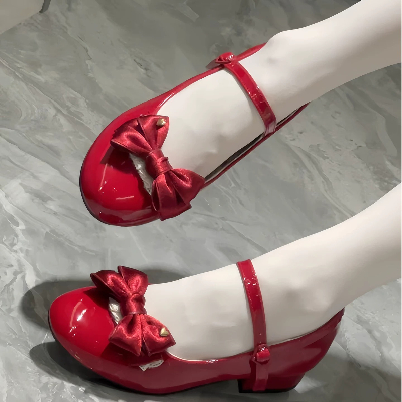 Women'S Shoes - 日本オリジナル甘いキュートなロリータ弓女性の靴ローヒールパンプスラウンドヘッドファッション多用途メリージェーン Lo 靴女性用