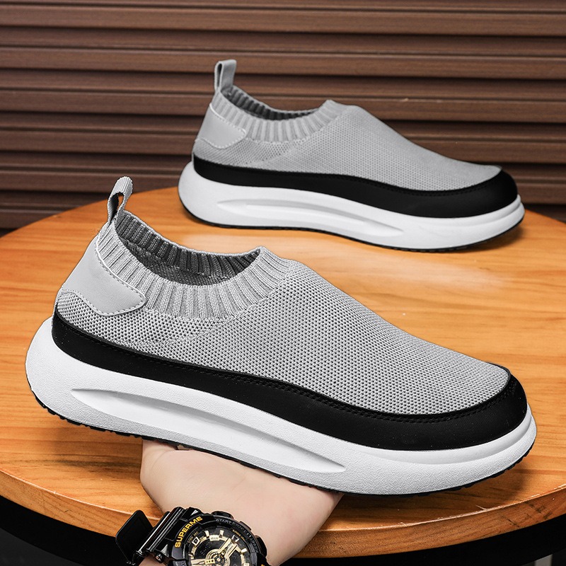 Breathable Mesh Athletic Shoes - 2025年新作 メンズシューズ 通気性メッシュ キャンバスシューズ ファッション 伸縮性ソックス