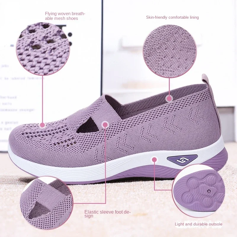 女性のための通気性のあるフラットシューズ,カジュアルファッシ - Women'S Shoes のレビューと価格